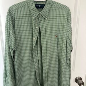 Ralph Lauren Men's Green Plaid Shirt